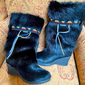 Tecnica goat fur boots, size WU 40 US 8 1/2